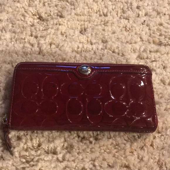 Coach Handbags - Red Leather Coach Wallet